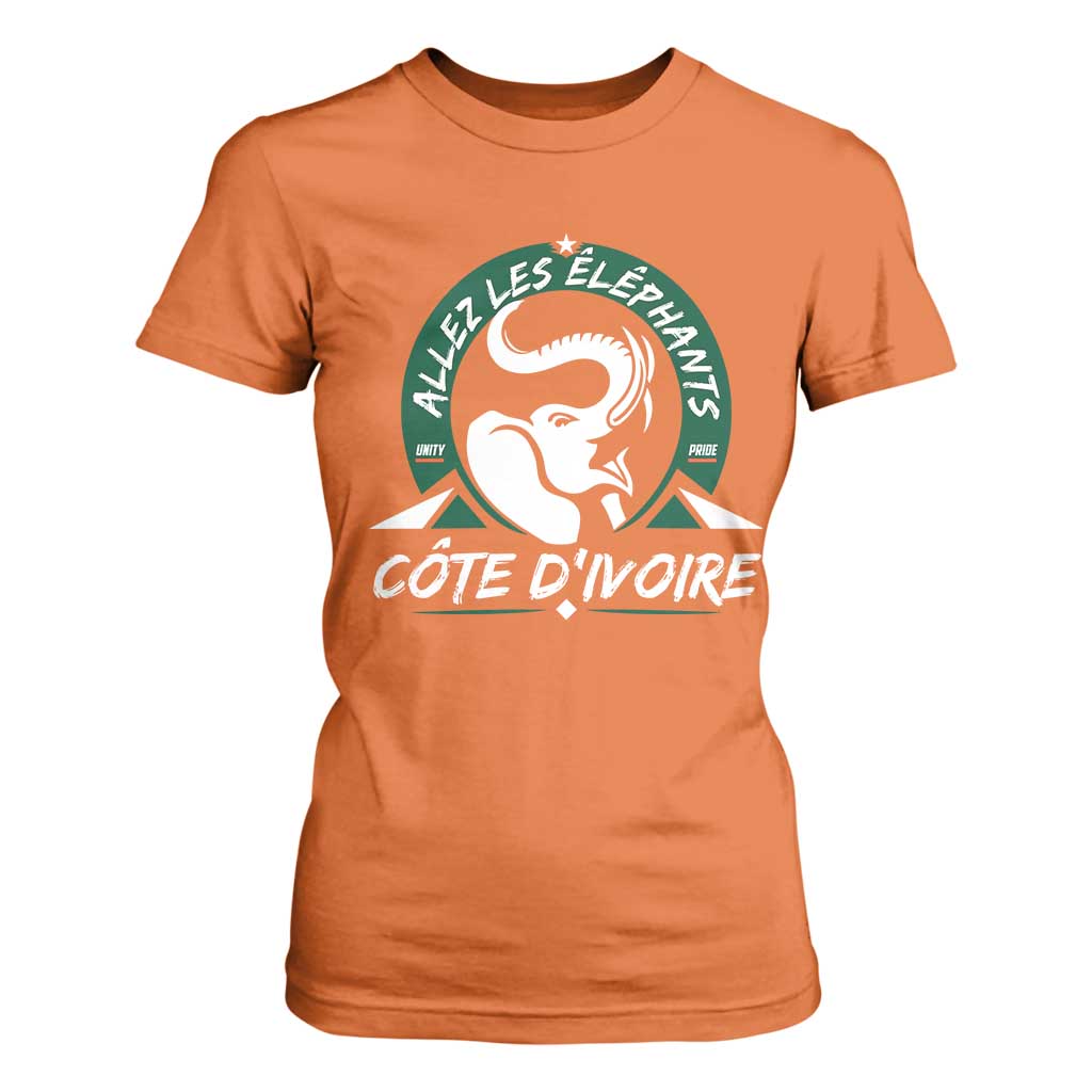 Allez Les Elephants Cote d'Ivoire Soccer Fan T Shirt For Women Ivory Coast Pride Football Lovers