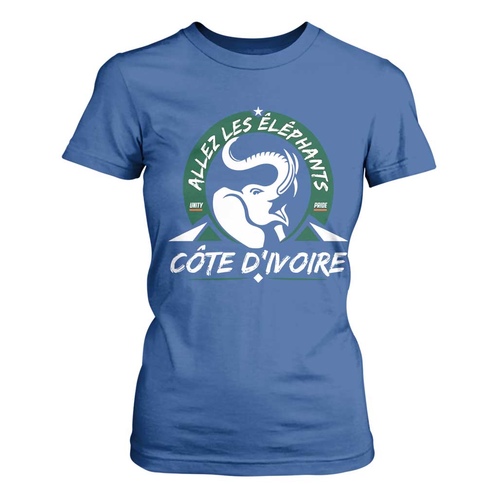 Allez Les Elephants Cote d'Ivoire Soccer Fan T Shirt For Women Ivory Coast Pride Football Lovers
