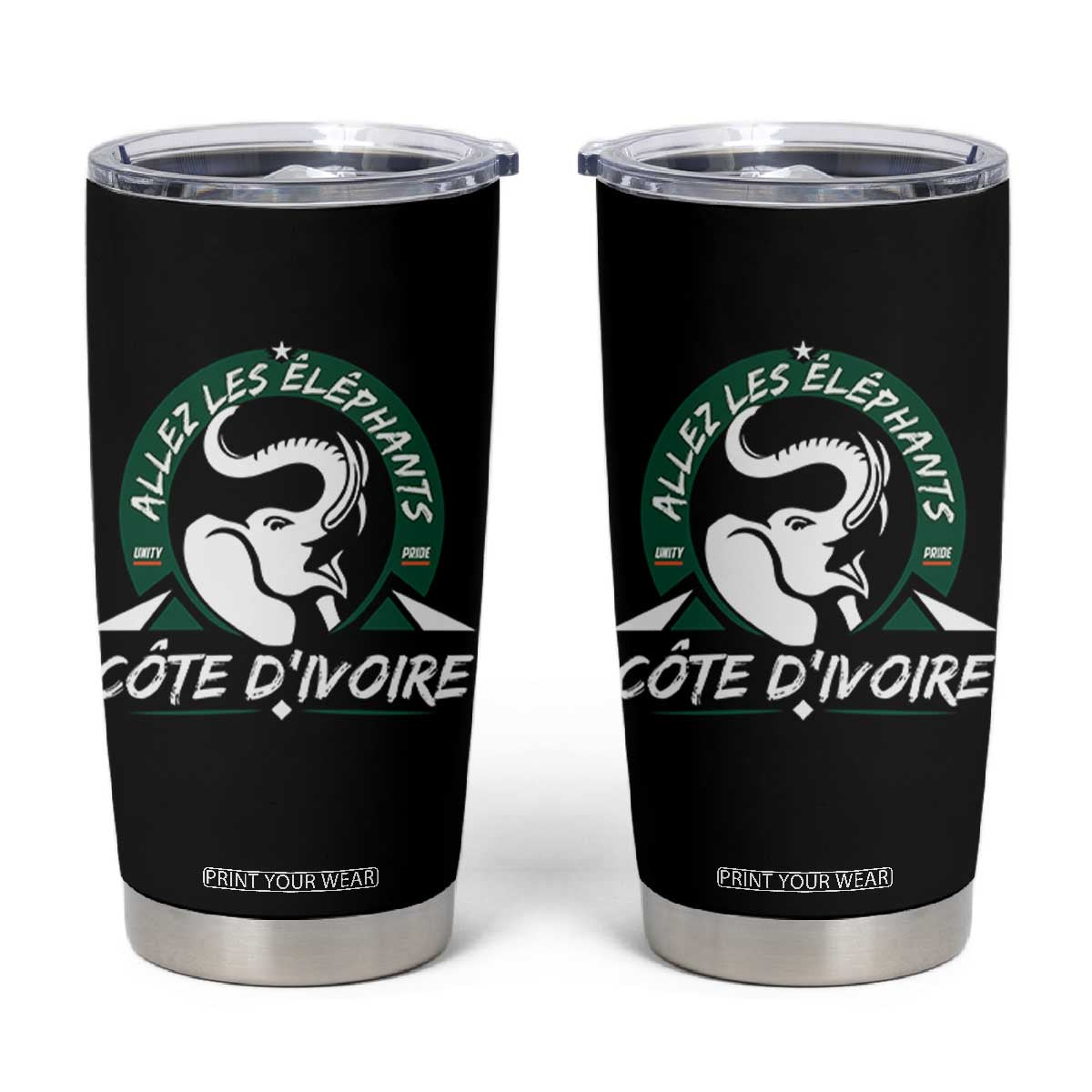 Allez Les Elephants Cote d'Ivoire Soccer Fan Tumbler Cup Ivory Coast Pride Football Lovers