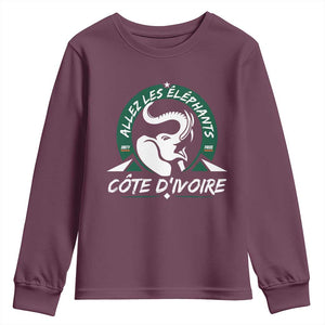 Allez Les Elephants Cote d'Ivoire Soccer Fan Youth Sweatshirt Ivory Coast Pride Football Lovers