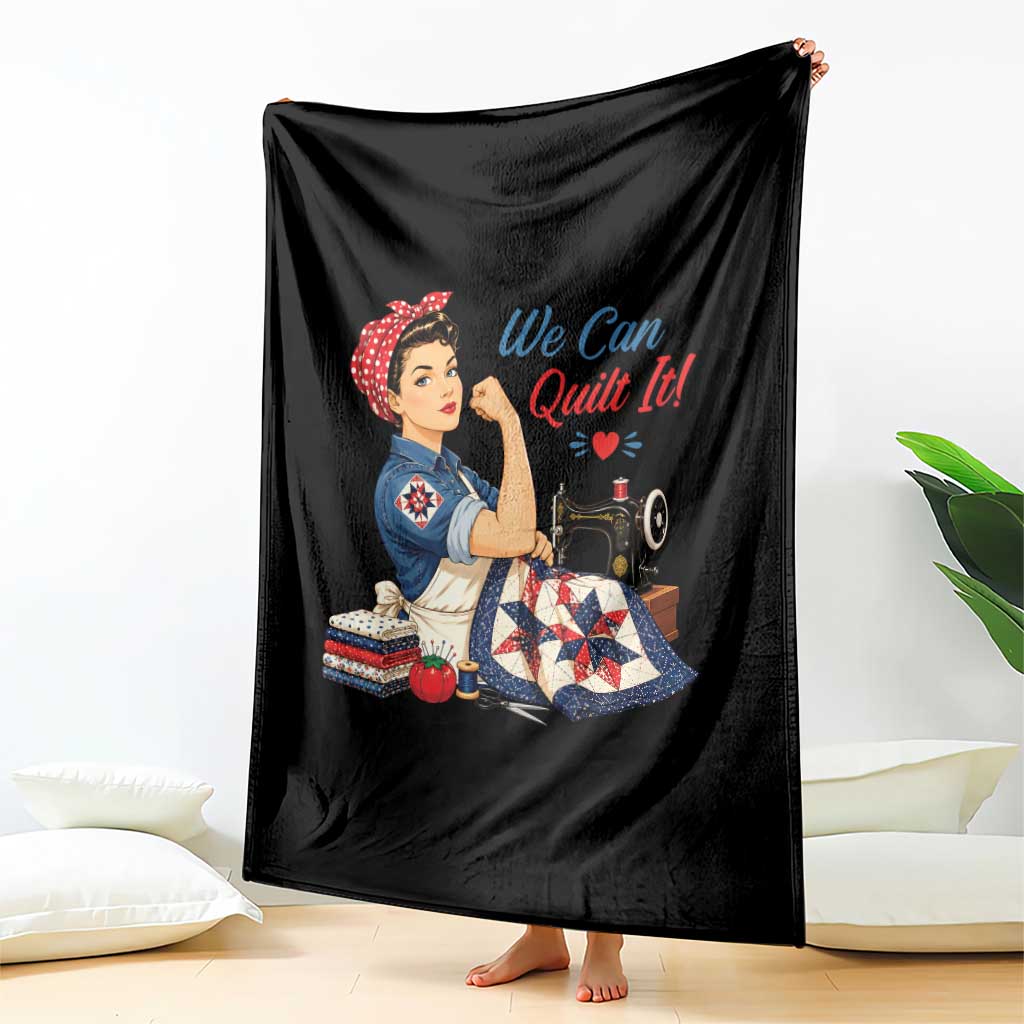 Funny Rosie We Can Quilt It Throw Blanket Quilting Sewing Crafty Joke