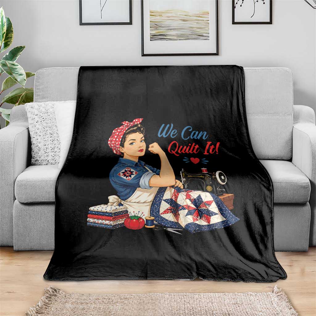 Funny Rosie We Can Quilt It Throw Blanket Quilting Sewing Crafty Joke