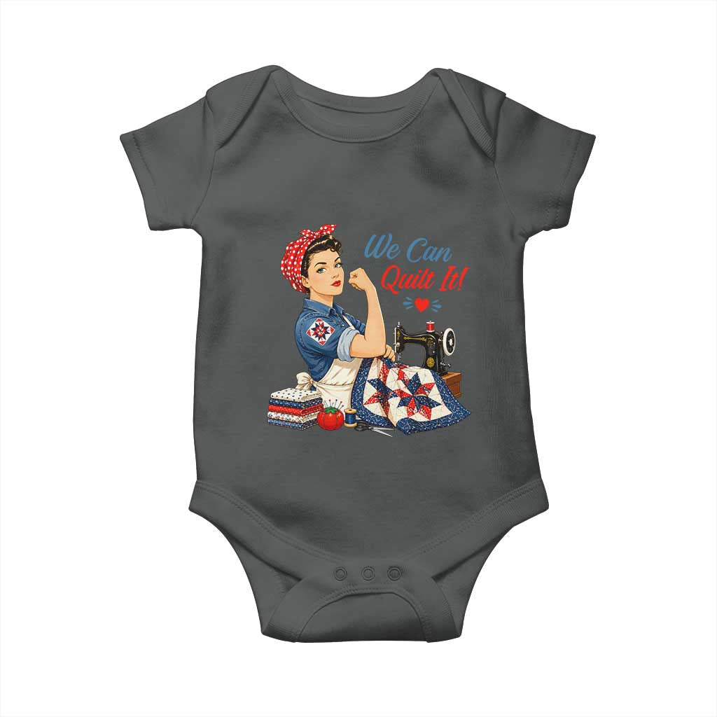Funny Rosie We Can Quilt It Baby Onesie Quilting Sewing Crafty Joke
