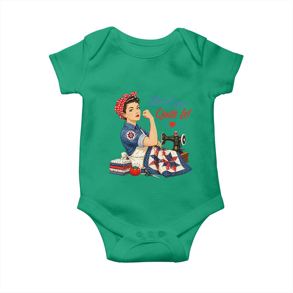 Funny Rosie We Can Quilt It Baby Onesie Quilting Sewing Crafty Joke