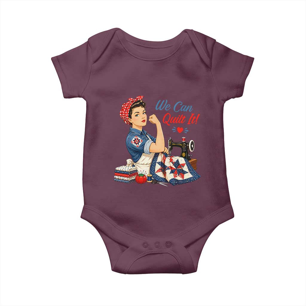Funny Rosie We Can Quilt It Baby Onesie Quilting Sewing Crafty Joke