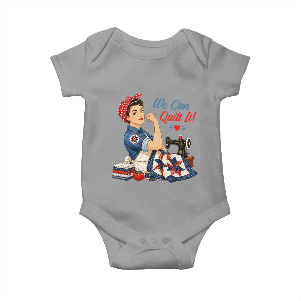 Funny Rosie We Can Quilt It Baby Onesie Quilting Sewing Crafty Joke