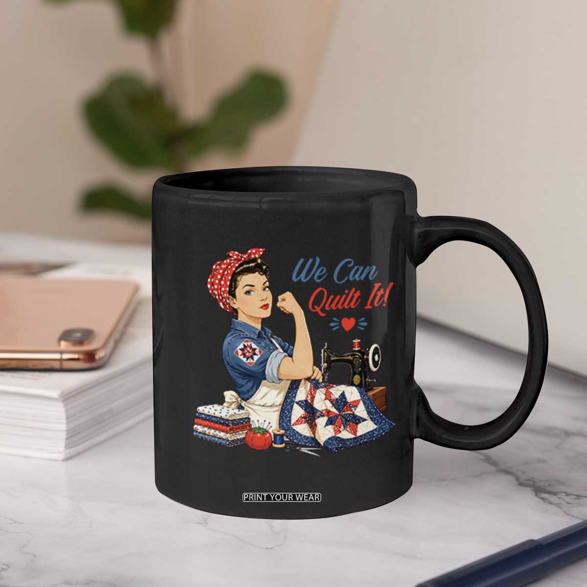 Funny Rosie We Can Quilt It Coffee Mug Quilting Sewing Crafty Joke