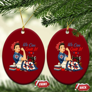Funny Rosie We Can Quilt It Ceramic Ornament Quilting Sewing Crafty Joke