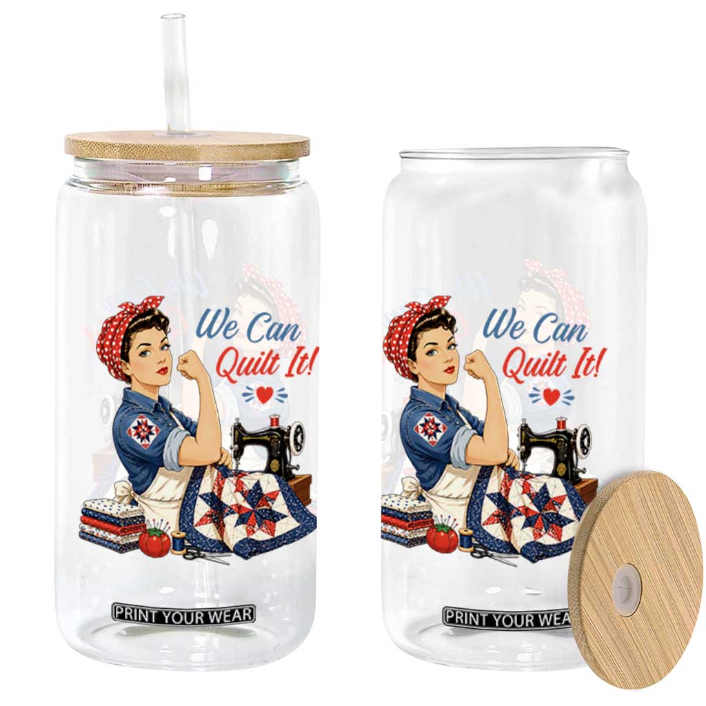 Funny Rosie We Can Quilt It Glass Can Quilting Sewing Crafty Joke