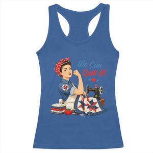 Funny Rosie We Can Quilt It Racerback Tank Top Quilting Sewing Crafty Joke