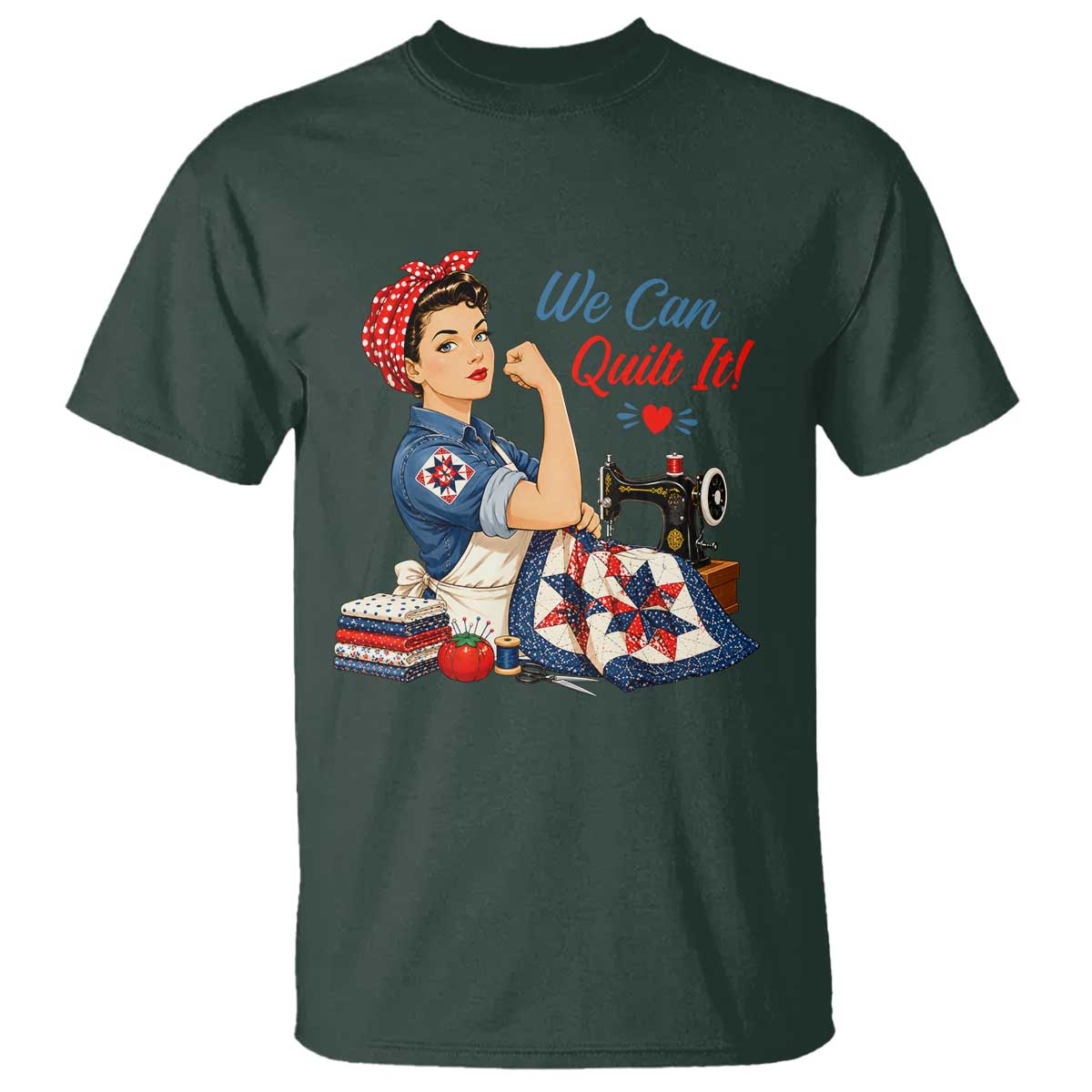 Funny Rosie We Can Quilt It T Shirt Quilting Sewing Crafty Joke
