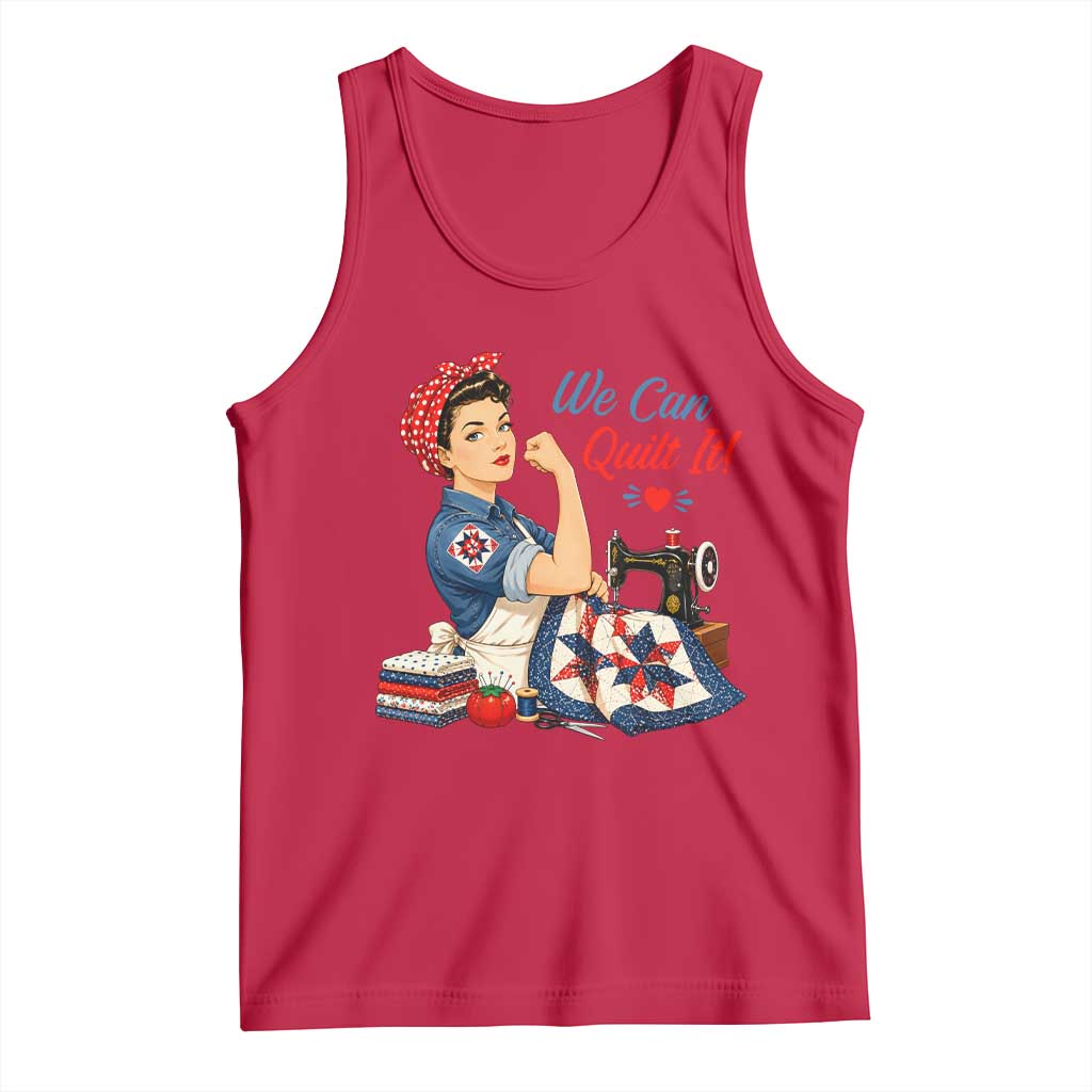 Funny Rosie We Can Quilt It Tank Top Quilting Sewing Crafty Joke