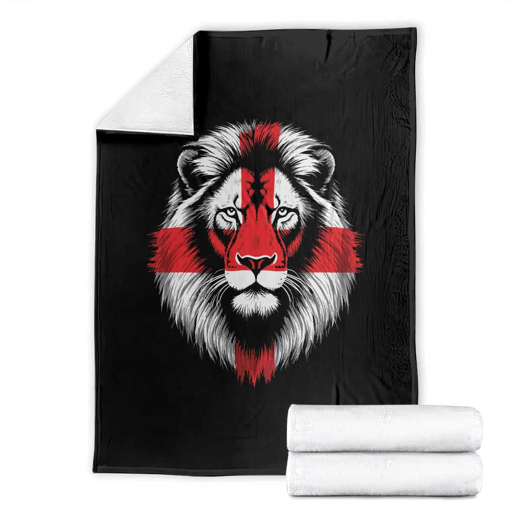 Majestic England Lion Face Graphic Throw Blanket Patriotic St. Georges Cross British Pride Heritage