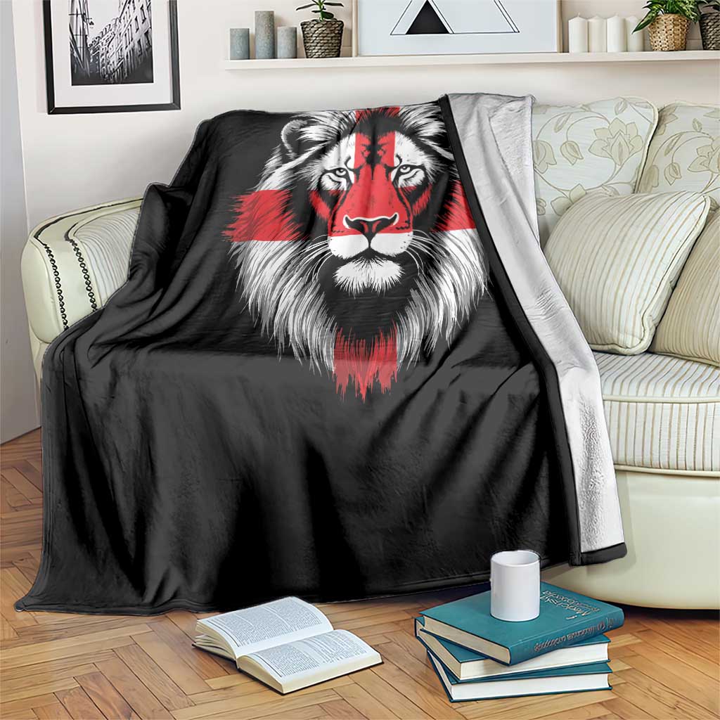 Majestic England Lion Face Graphic Throw Blanket Patriotic St. Georges Cross British Pride Heritage