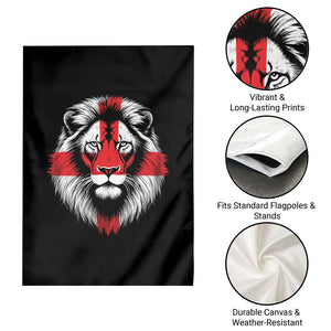 Majestic England Lion Face Graphic Garden Flag Patriotic St. Georges Cross British Pride Heritage