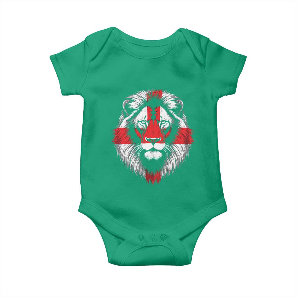 Majestic England Lion Face Graphic Baby Onesie Patriotic St. Georges Cross British Pride Heritage