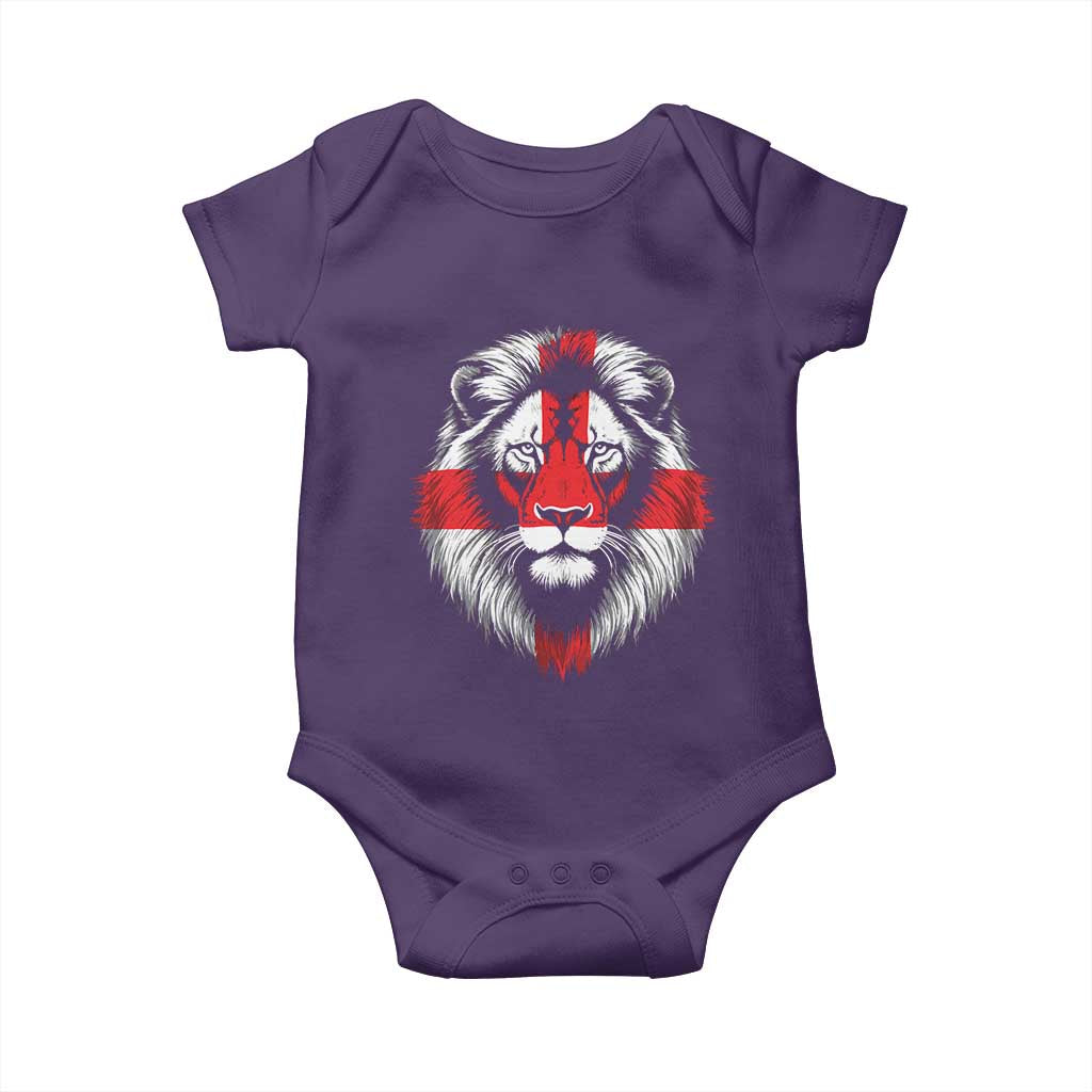Majestic England Lion Face Graphic Baby Onesie Patriotic St. Georges Cross British Pride Heritage