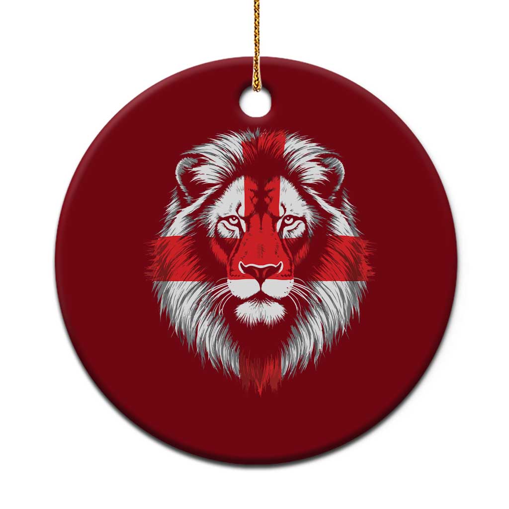Majestic England Lion Face Graphic Ceramic Ornament Patriotic St. Georges Cross British Pride Heritage TS02 1pc Red Print Your Wear