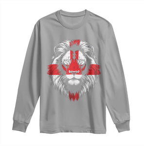 Majestic England Lion Face Graphic Long Sleeve Shirt Patriotic St. Georges Cross British Pride Heritage