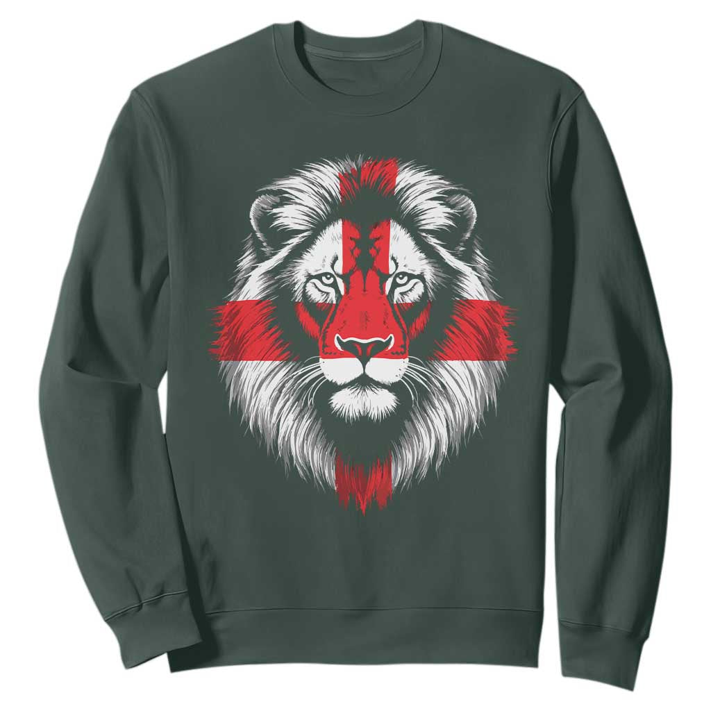 Majestic England Lion Face Graphic Sweatshirt Patriotic St. Georges Cross British Pride Heritage