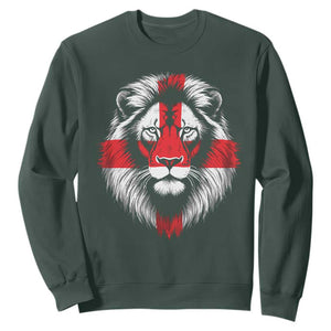 Majestic England Lion Face Graphic Sweatshirt Patriotic St. Georges Cross British Pride Heritage