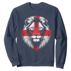 Majestic England Lion Face Graphic Sweatshirt Patriotic St. Georges Cross British Pride Heritage