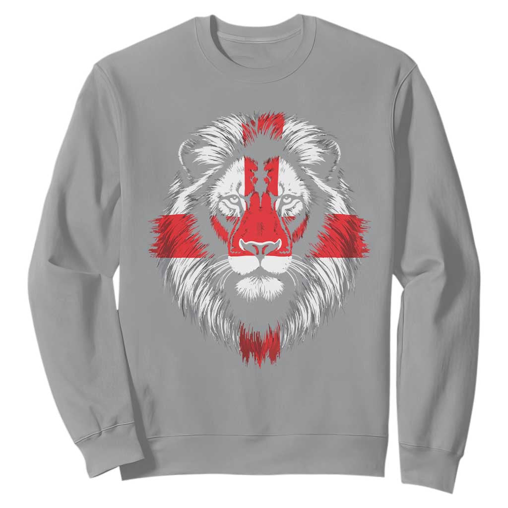 Majestic England Lion Face Graphic Sweatshirt Patriotic St. Georges Cross British Pride Heritage