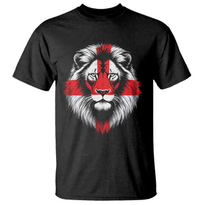 Majestic England Lion Face Graphic T Shirt Patriotic St. Georges Cross British Pride Heritage