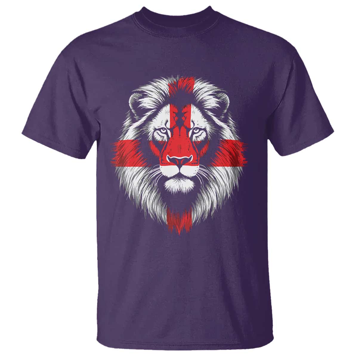 Majestic England Lion Face Graphic T Shirt Patriotic St. Georges Cross British Pride Heritage
