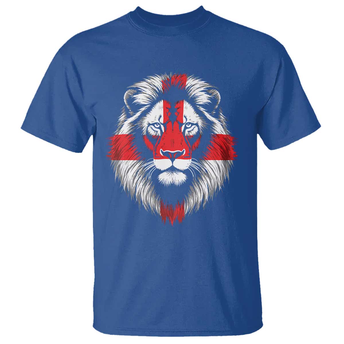 Majestic England Lion Face Graphic T Shirt Patriotic St. Georges Cross British Pride Heritage