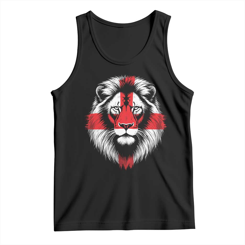 Majestic England Lion Face Graphic Tank Top Patriotic St. Georges Cross British Pride Heritage TS02 Black Print Your Wear