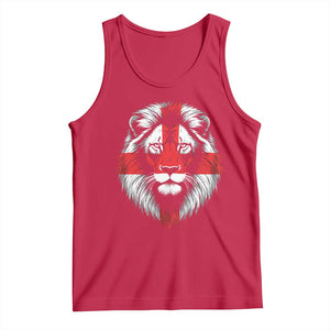 Majestic England Lion Face Graphic Tank Top Patriotic St. Georges Cross British Pride Heritage
