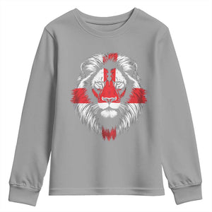 Majestic England Lion Face Graphic Youth Sweatshirt Patriotic St. Georges Cross British Pride Heritage