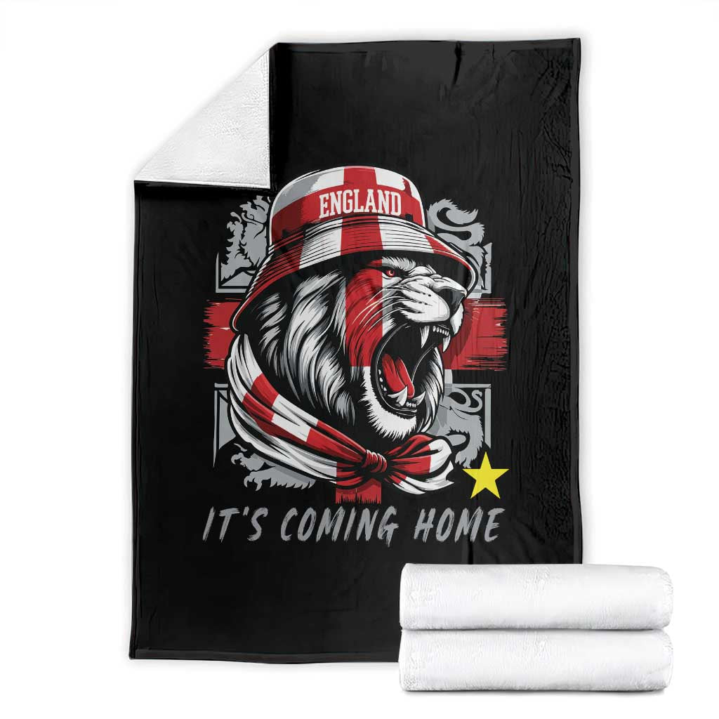 Roaring Lions England Football Pride Throw Blanket Retro Patriotic Soccer British Football Fans