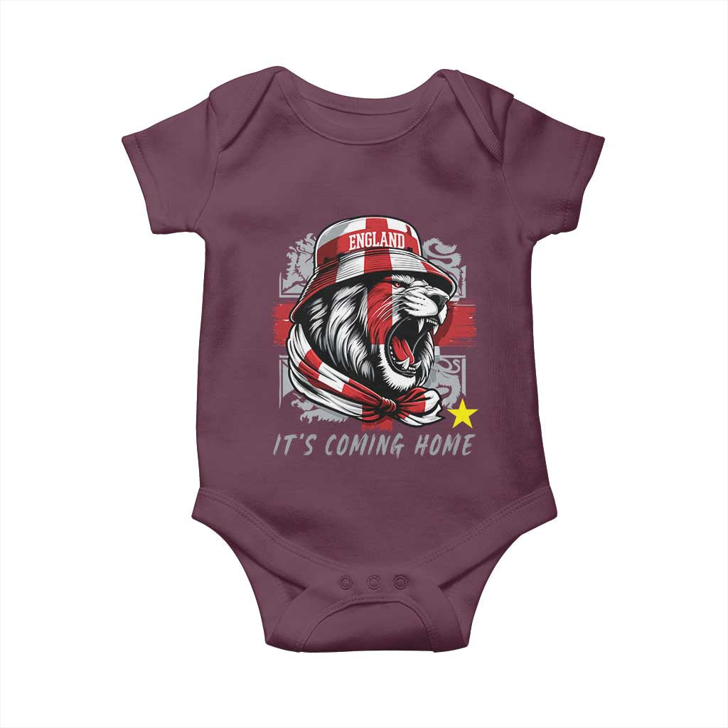 Roaring Lions England Football Pride Baby Onesie Retro Patriotic Soccer British Football Fans