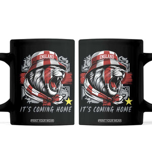 Roaring Lions England Football Pride Coffee Mug Retro Patriotic Soccer British Football Fans