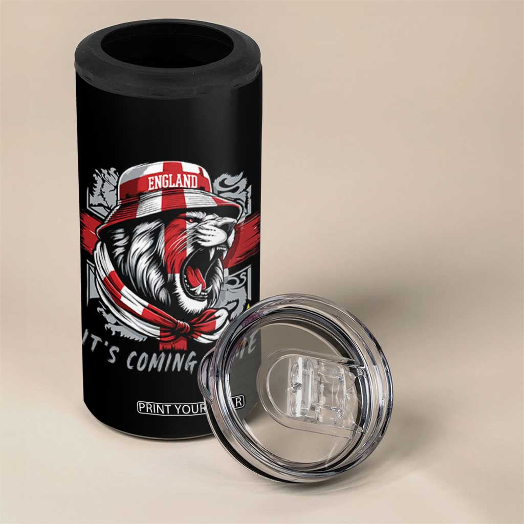 Roaring Lions England Football Pride 4 in 1 Can Cooler Tumbler Retro Patriotic Soccer British Football Fans