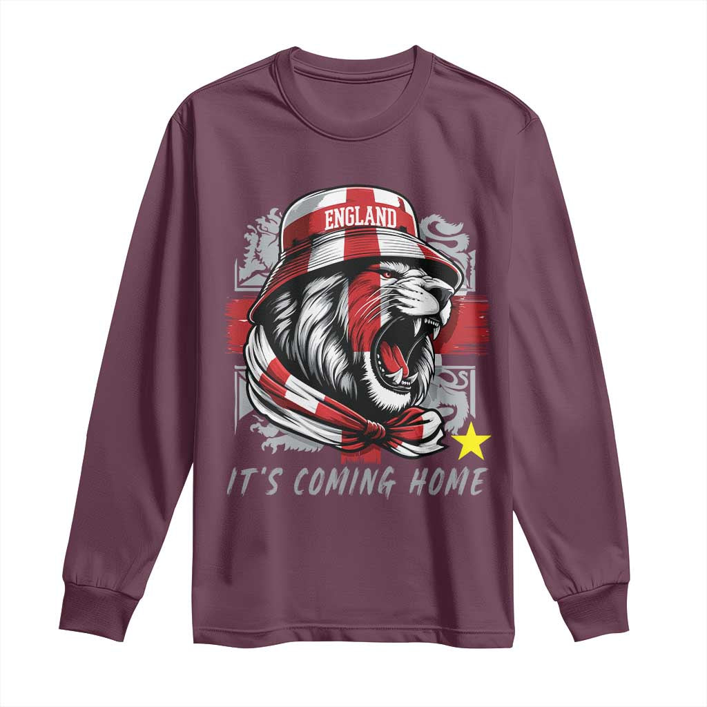 Roaring Lions England Football Pride Long Sleeve Shirt Retro Patriotic Soccer British Football Fans