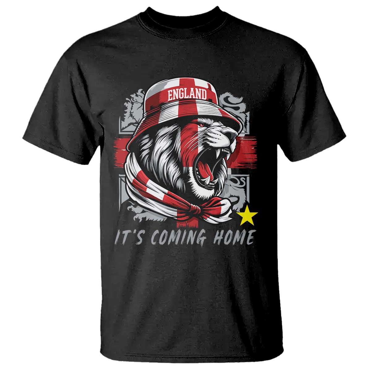 Roaring Lions England Football Pride T Shirt Retro Patriotic Soccer British Football Fans