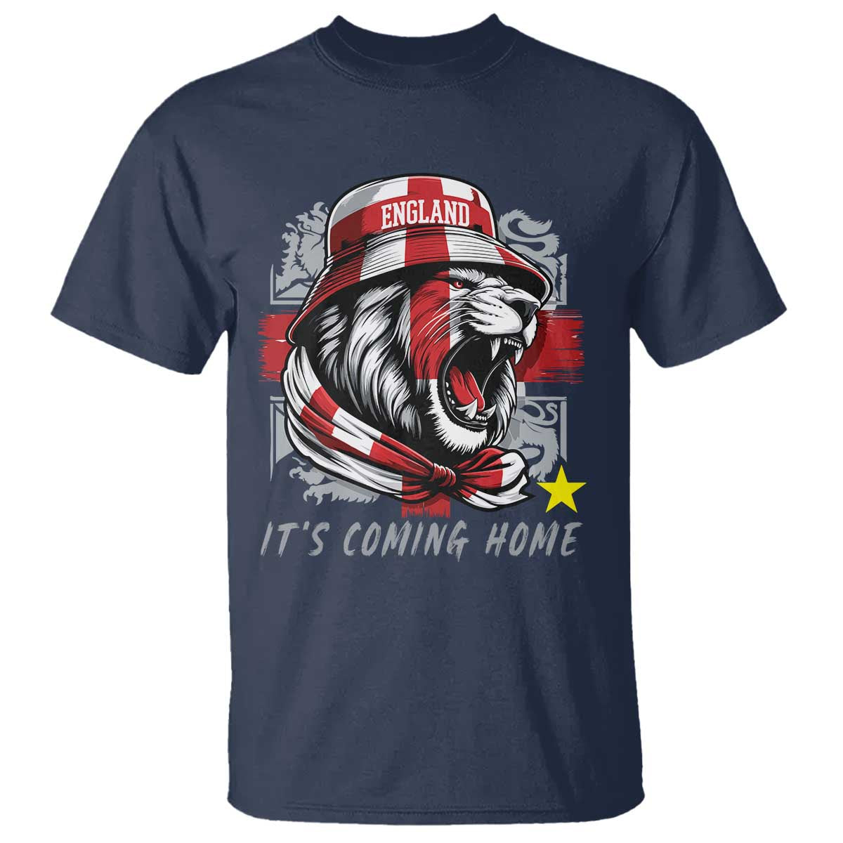 Roaring Lions England Football Pride T Shirt Retro Patriotic Soccer British Football Fans