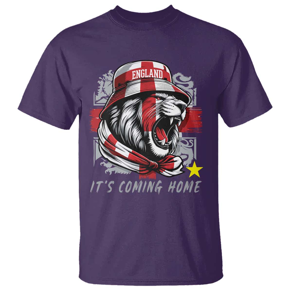 Roaring Lions England Football Pride T Shirt Retro Patriotic Soccer British Football Fans