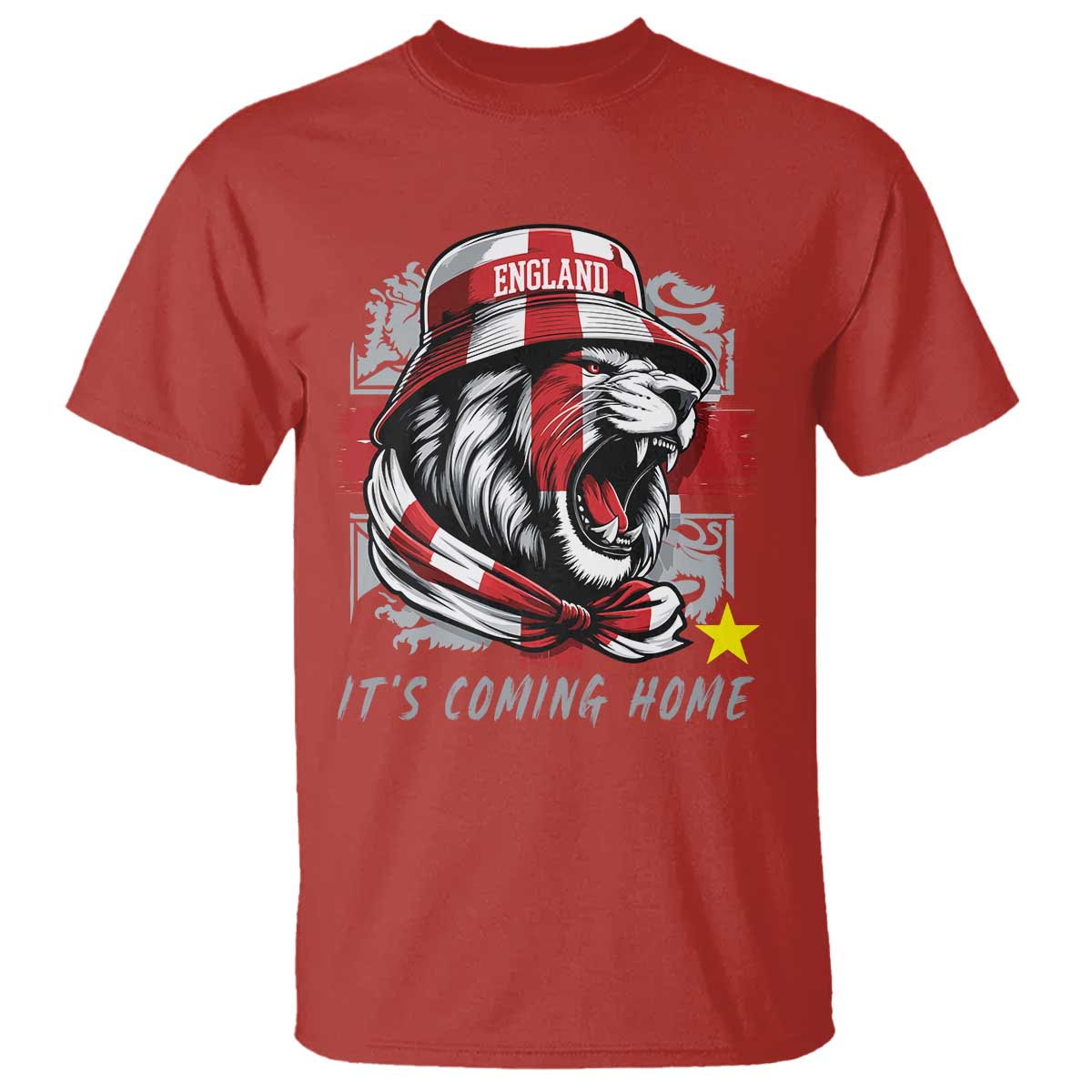 Roaring Lions England Football Pride T Shirt Retro Patriotic Soccer British Football Fans