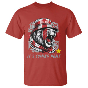 Roaring Lions England Football Pride T Shirt Retro Patriotic Soccer British Football Fans