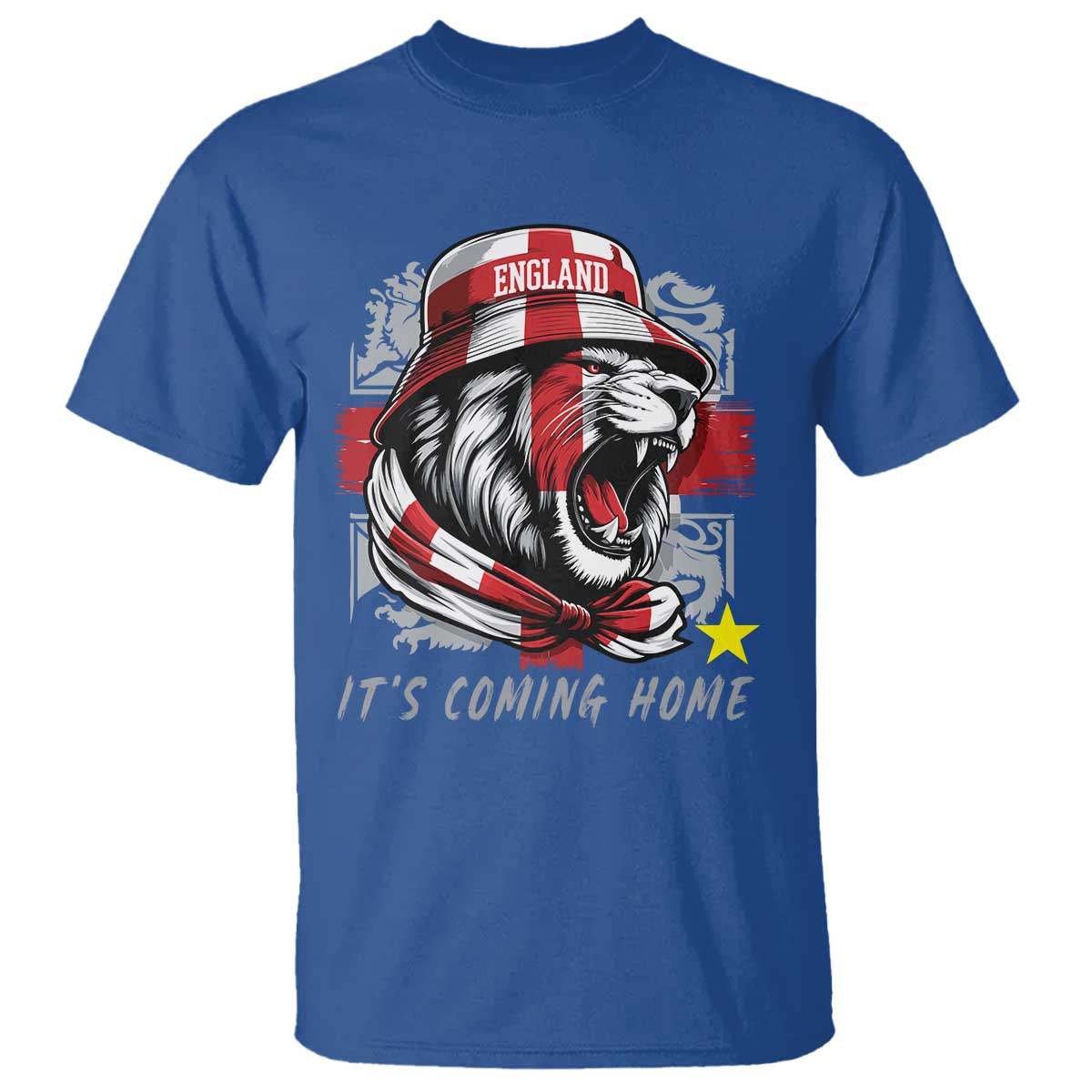 Roaring Lions England Football Pride T Shirt Retro Patriotic Soccer British Football Fans