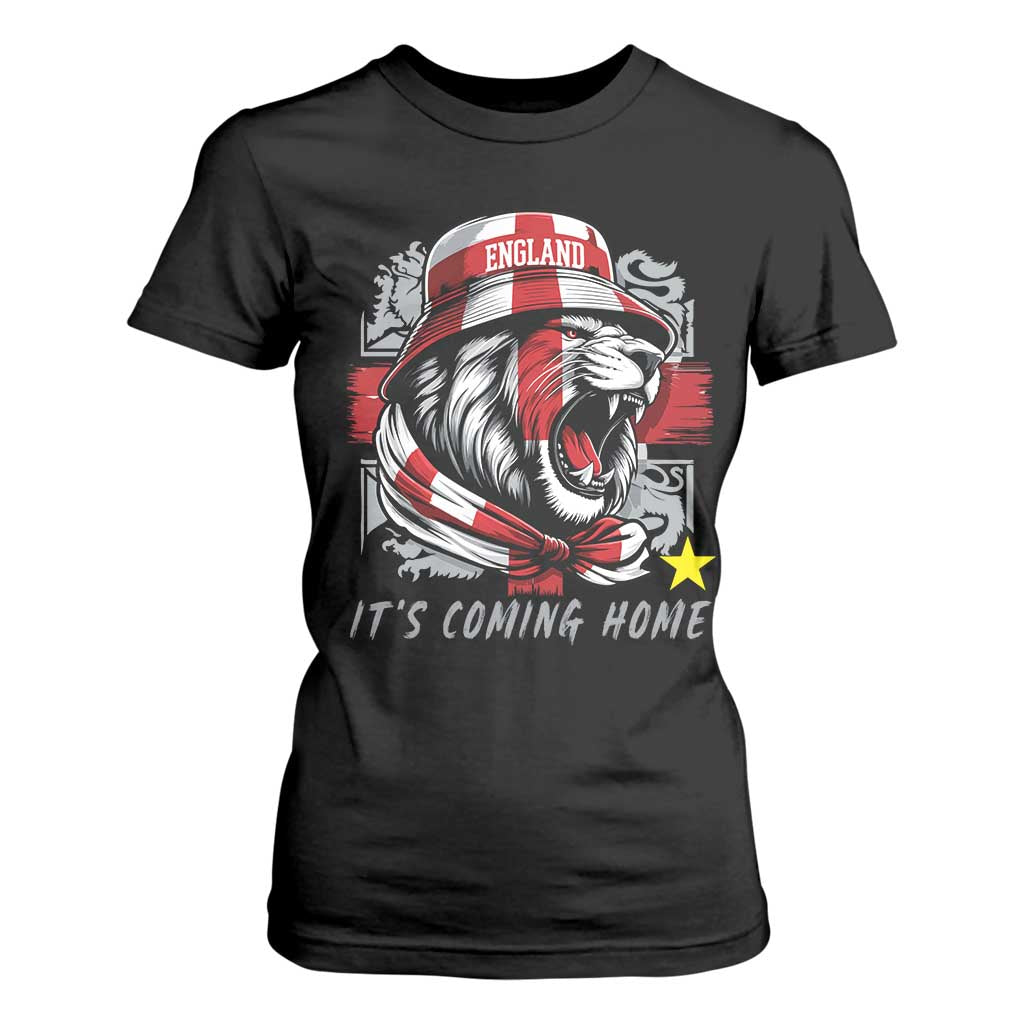 Roaring Lions England Football Pride T Shirt For Women Retro Patriotic Soccer British Football Fans