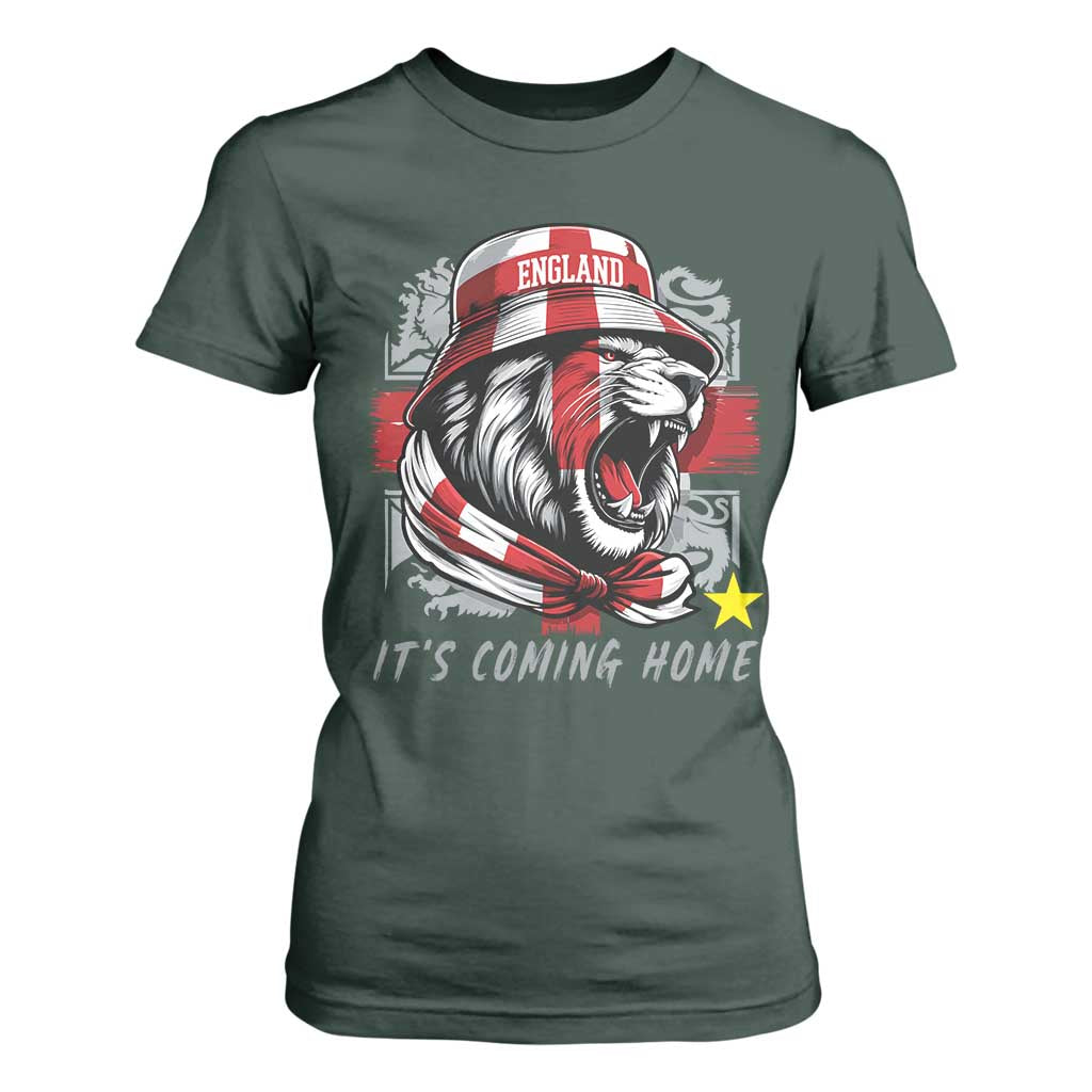 Roaring Lions England Football Pride T Shirt For Women Retro Patriotic Soccer British Football Fans