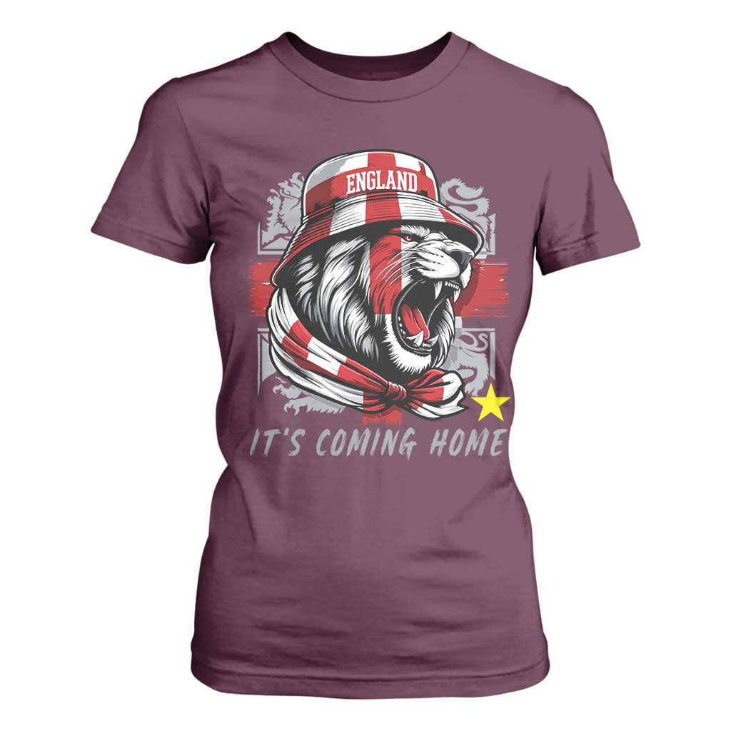 Roaring Lions England Football Pride T Shirt For Women Retro Patriotic Soccer British Football Fans