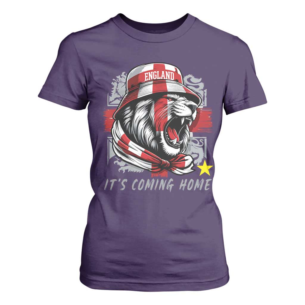 Roaring Lions England Football Pride T Shirt For Women Retro Patriotic Soccer British Football Fans