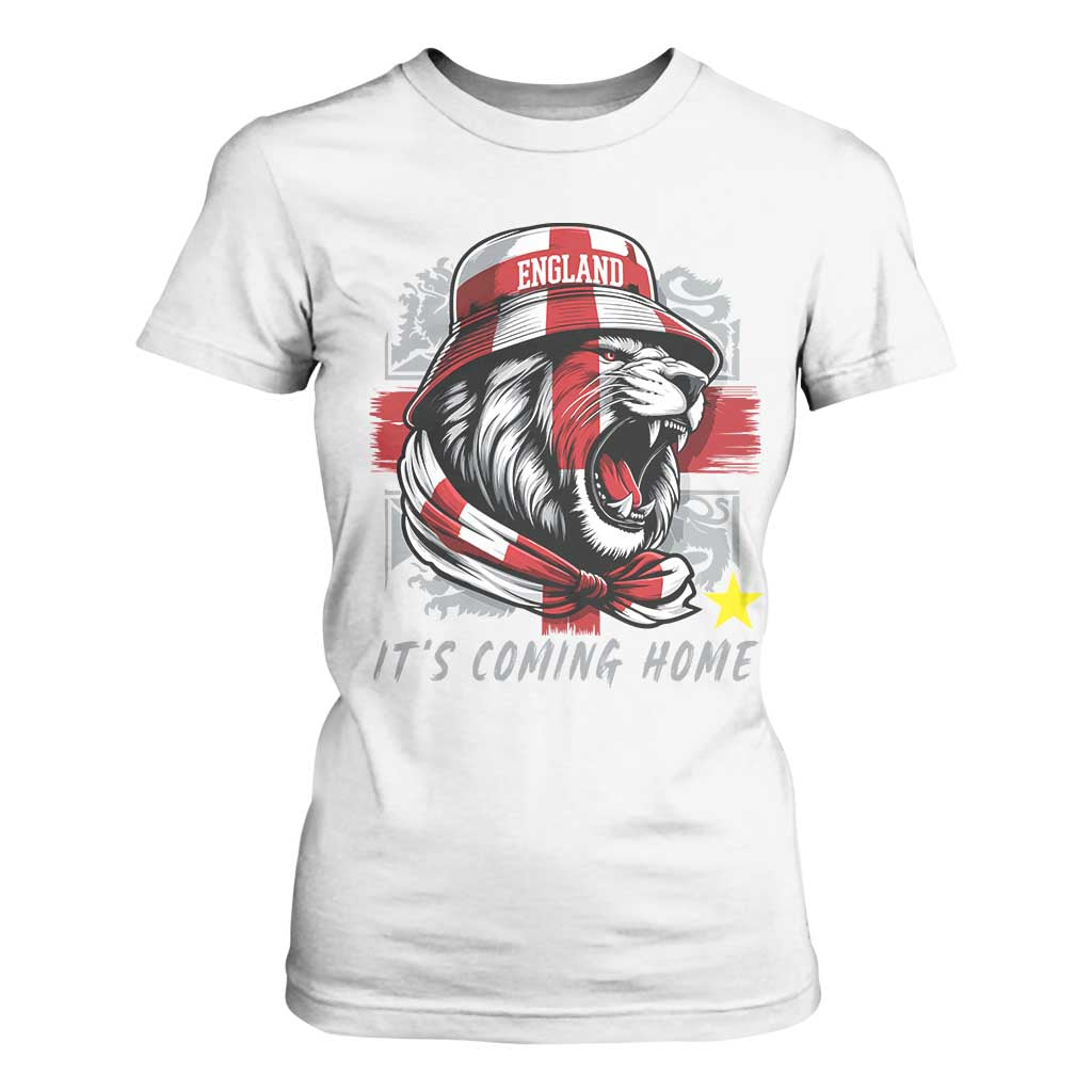 Roaring Lions England Football Pride T Shirt For Women Retro Patriotic Soccer British Football Fans
