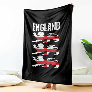 Vintage Three Lions England Pride Throw Blanket Patriotic Soccer British Football Fans